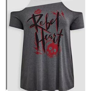 Torrid disney cruella villians cold shoulder short sleeve nothin shirt top